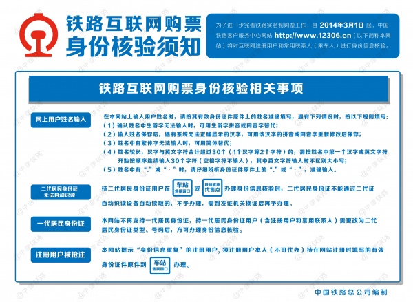铁路互联网购票身份核验在哪里_《铁路互联网购票身份核验须知_《铁路互联网购票须知》
