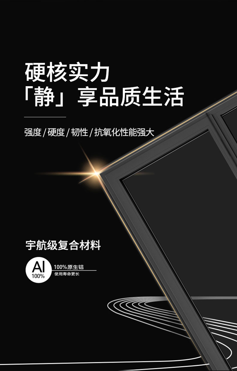 皇派断桥铝门窗封阳台 冠军视界101外开窗定制铝合金窗户 隔音窗(图7)
