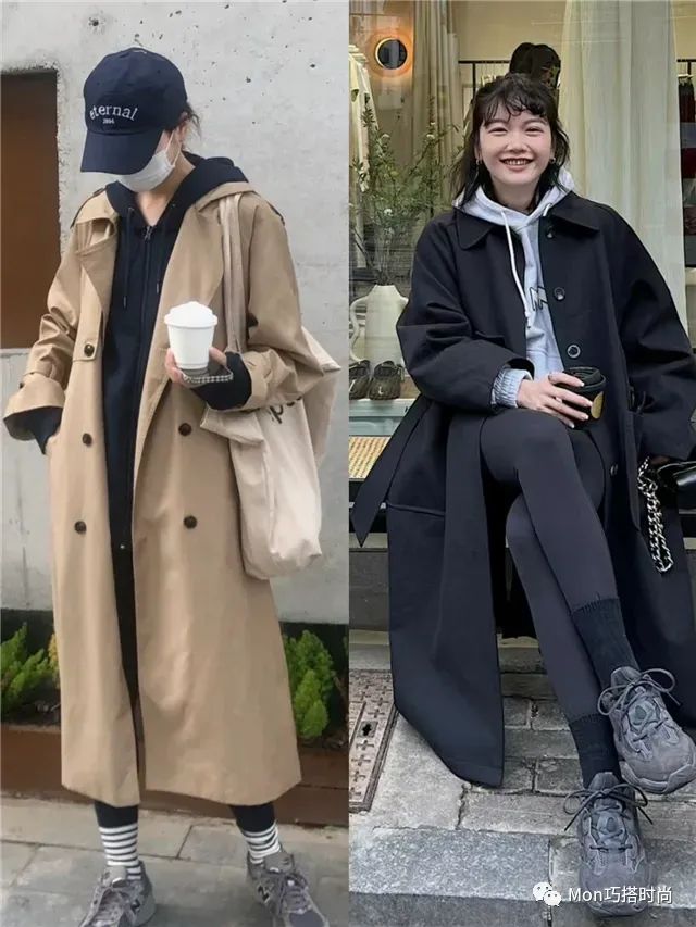 风衣街拍图片女_街头风衣_潮人风衣街拍