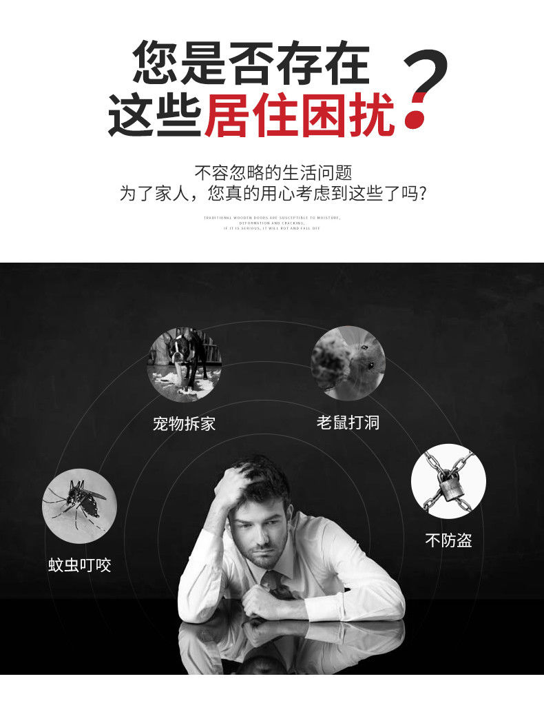 金刚网折叠纱门防蚊防猫狗老鼠带锁防盗伸缩推拉式铝合金入户纱门(图2)