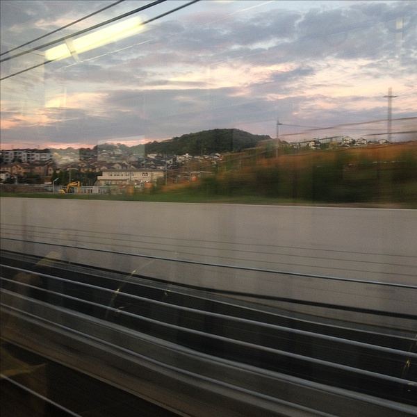 从大阪去京都的京阪线上
