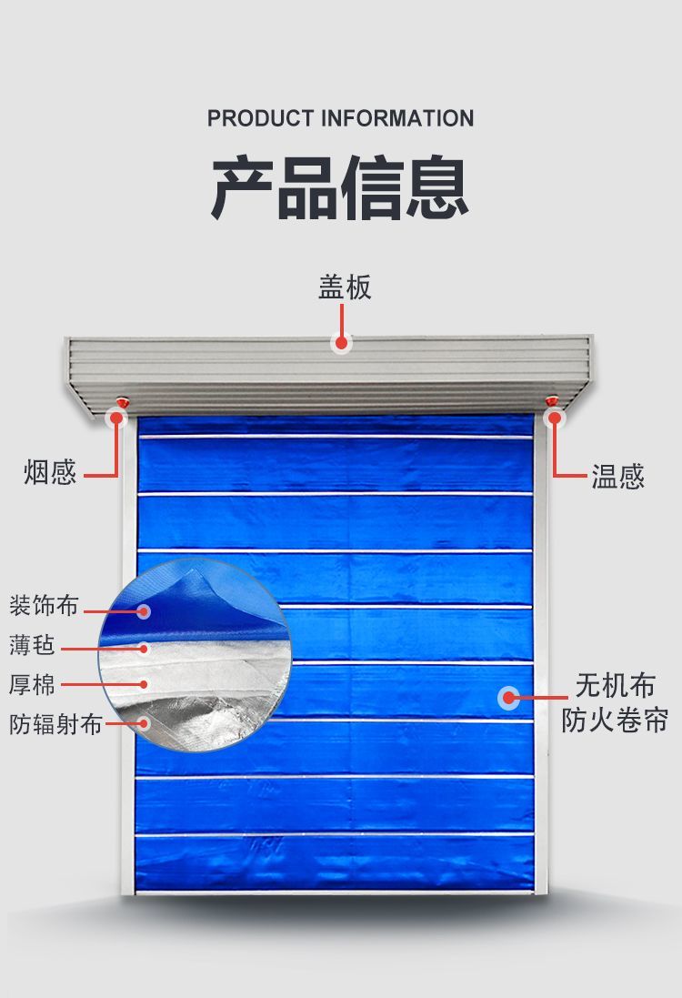 无机布防火卷帘门特级钢质消防单双轨双帘提升折叠卷闸门(图10)