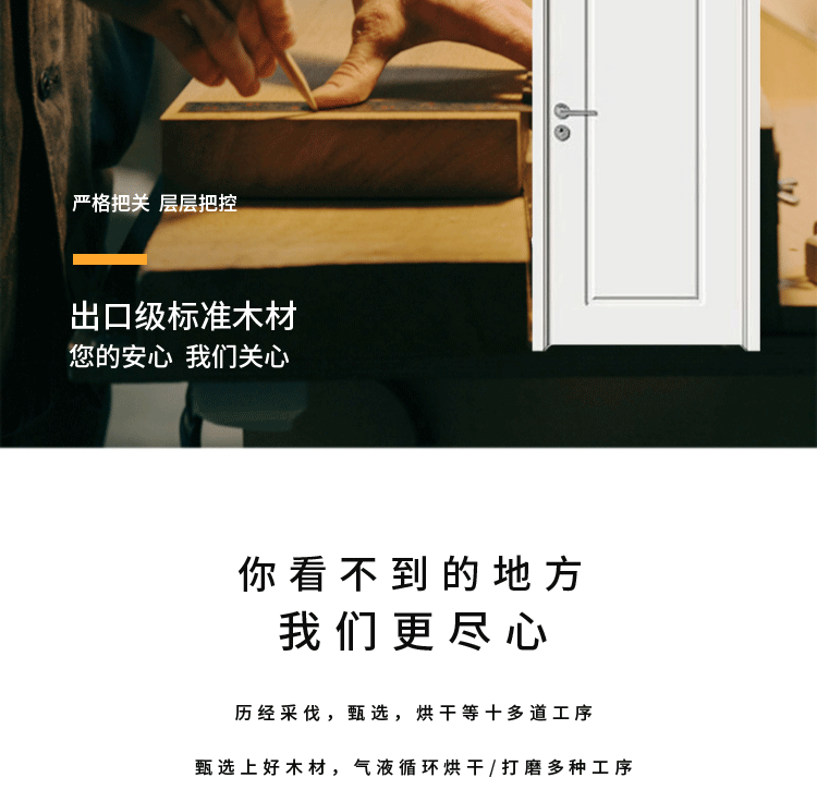 木门 卧室门室内门全套实木复合内门定制套装卧室宾馆烤漆 免漆门(图5)