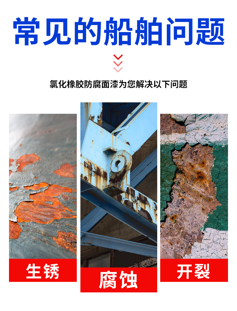 船舶专用防腐漆耐酸碱金属漆铁船底防锈漆船甲板氯化橡胶面漆(图6)