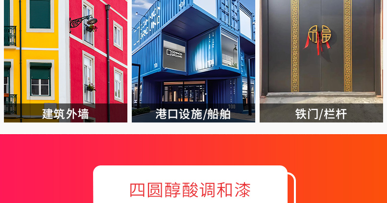 醇酸调和漆金属防锈漆栏杆铁门翻新铁红银粉彩钢瓦翻新漆白色油漆(图10)