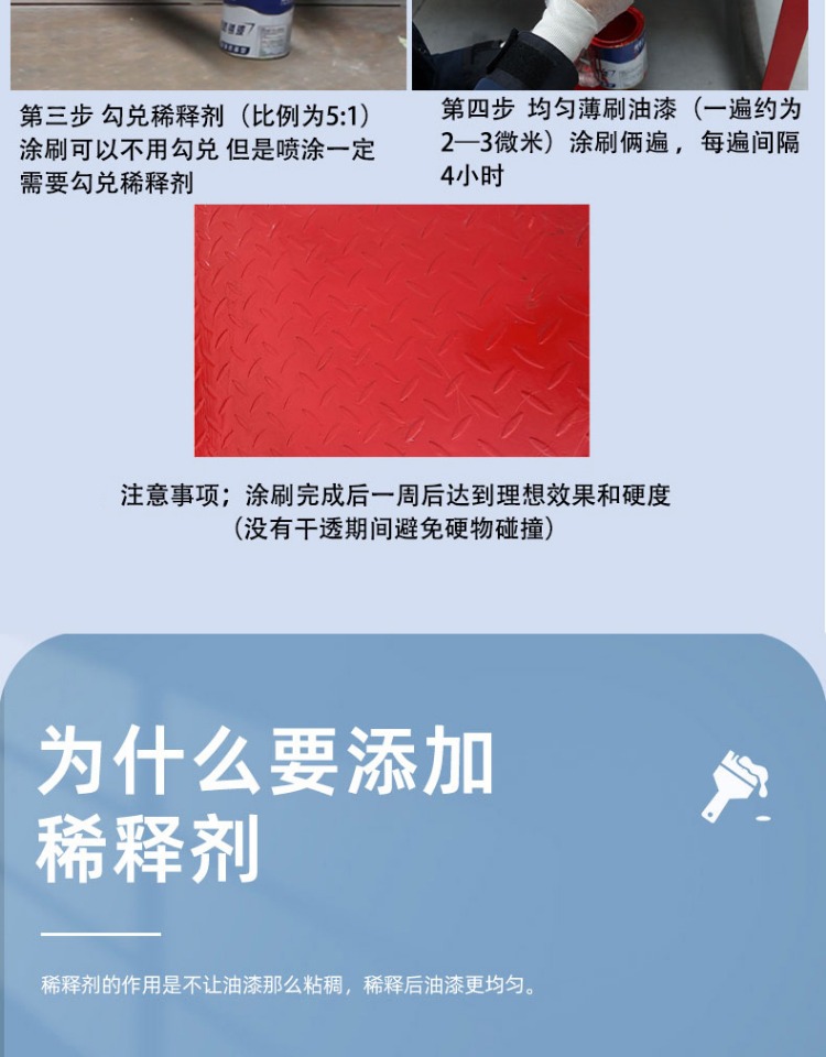 醇酸调和漆金属铁栏杆门窗彩钢瓦翻新专用防锈漆防腐灰色铁红油漆(图10)