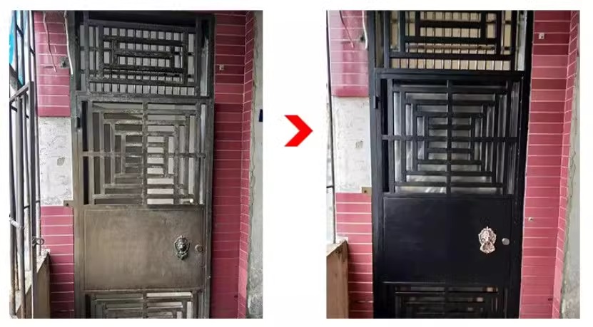 铁门防锈漆栏杆小桶油漆金属防锈漆银粉漆小罐铁红漆铁门漆永固漆(图5)