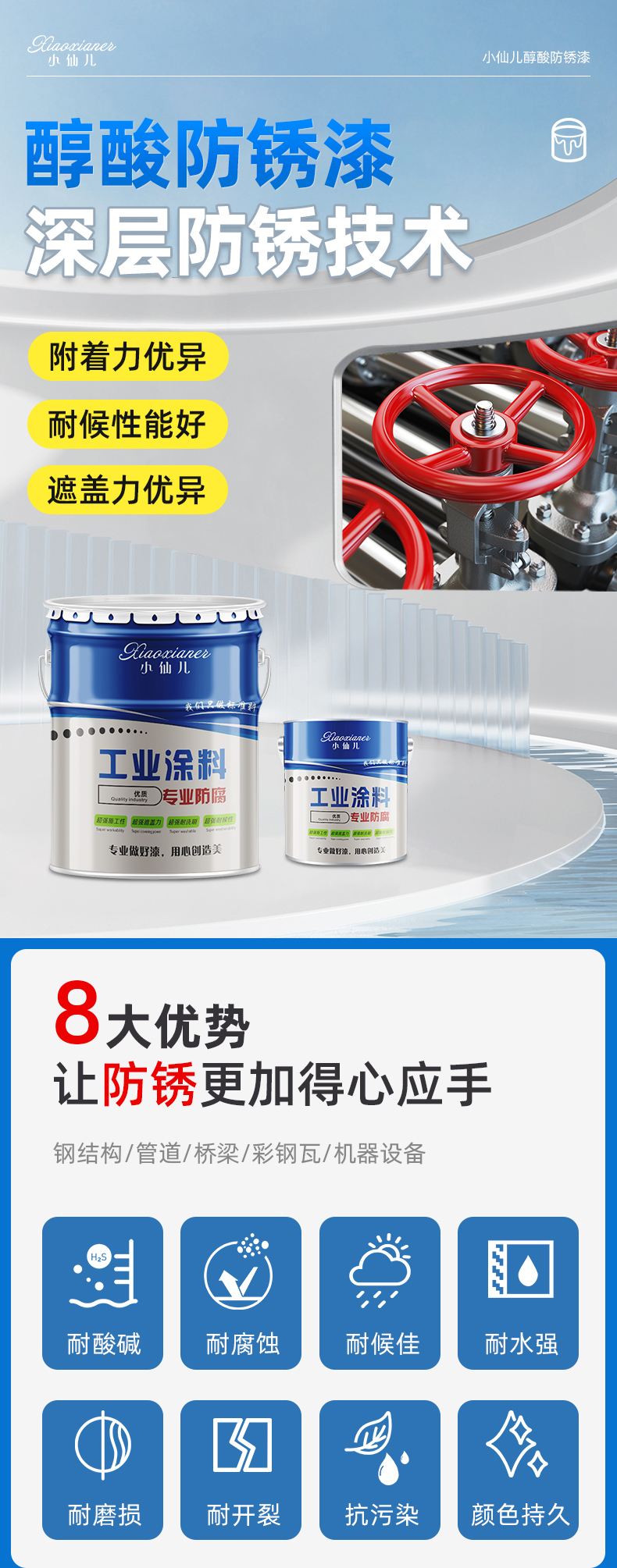 金属漆油性防锈漆栏杆门窗刷铁彩翻新专用漆防腐醇酸调和灰色油漆(图3)