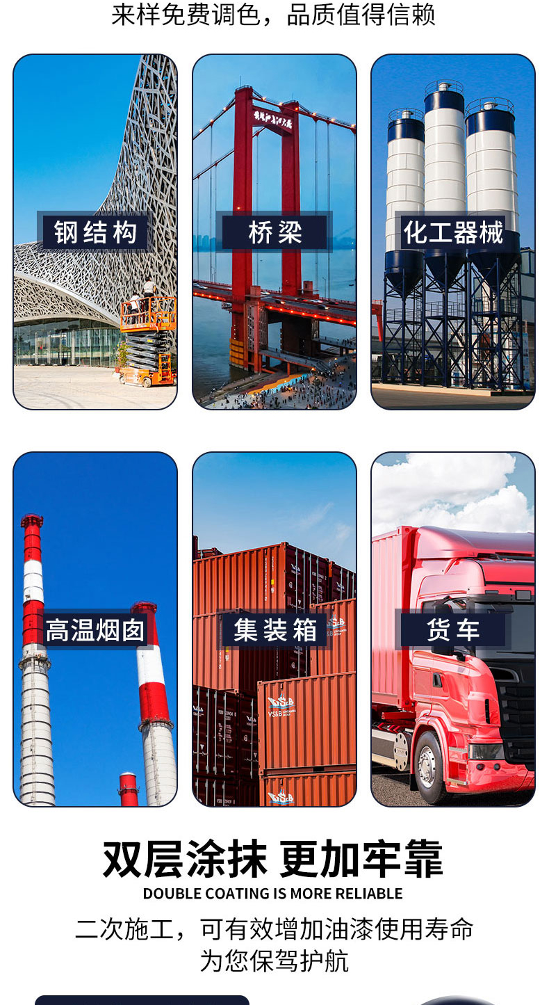 防锈漆金属漆铁用防腐免除锈家用油漆户外彩钢瓦门翻新银粉漆黑色(图7)