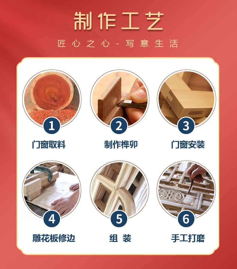 定制中式木门仿古门实木门卧室门室内门复古门套装门子母门原木门(图25)