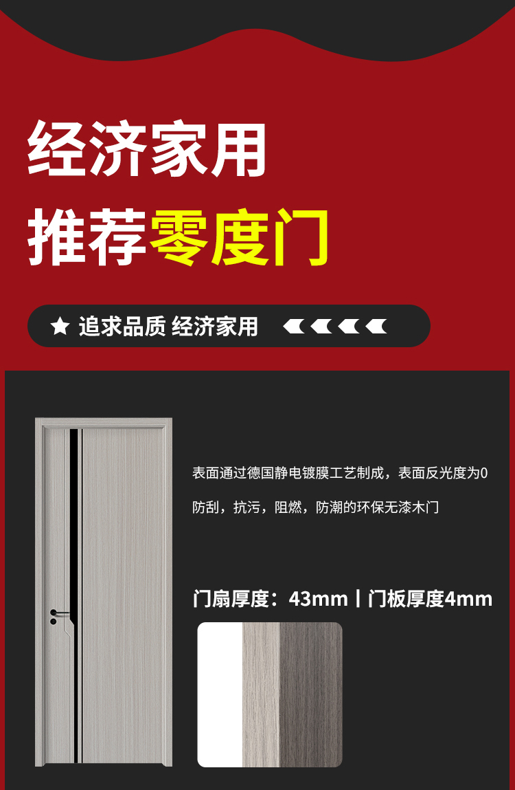 定制实木白色室内门简约卧室门办公房门免漆套装门生态门复合木门(图8)