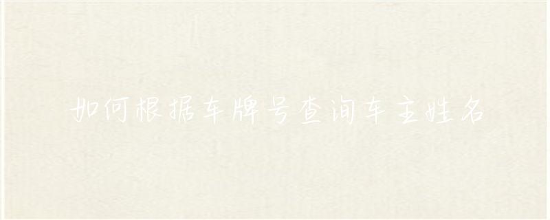 车主姓名查询车辆号码_车主名字查询系统_车辆查询车主姓名