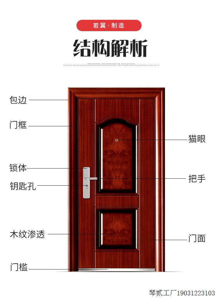 大门防盗门家用入户门农村别墅大门防火门学校门楼宇非标门工程门(图3)