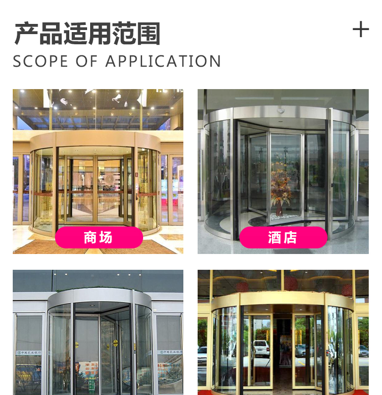酒店旋转门两翼三翼旋转门商场写字楼自动感应门厂家定制肯德基门(图4)