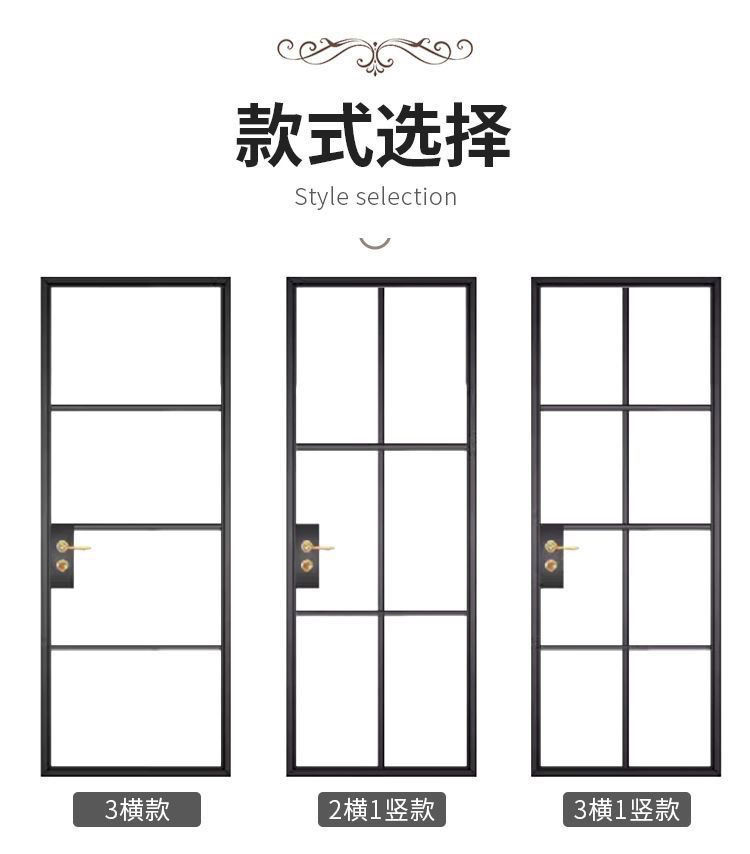 定制法式复古铁艺门玻璃门室内卫生间平开门厕所拱形北欧轻奢现代(图6)