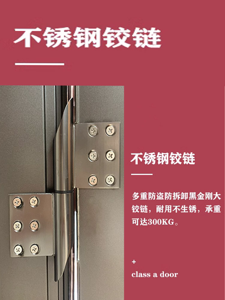 不锈钢防盗门入户门推拉式通风门中门304韩式进户门子母甲级门平(图7)