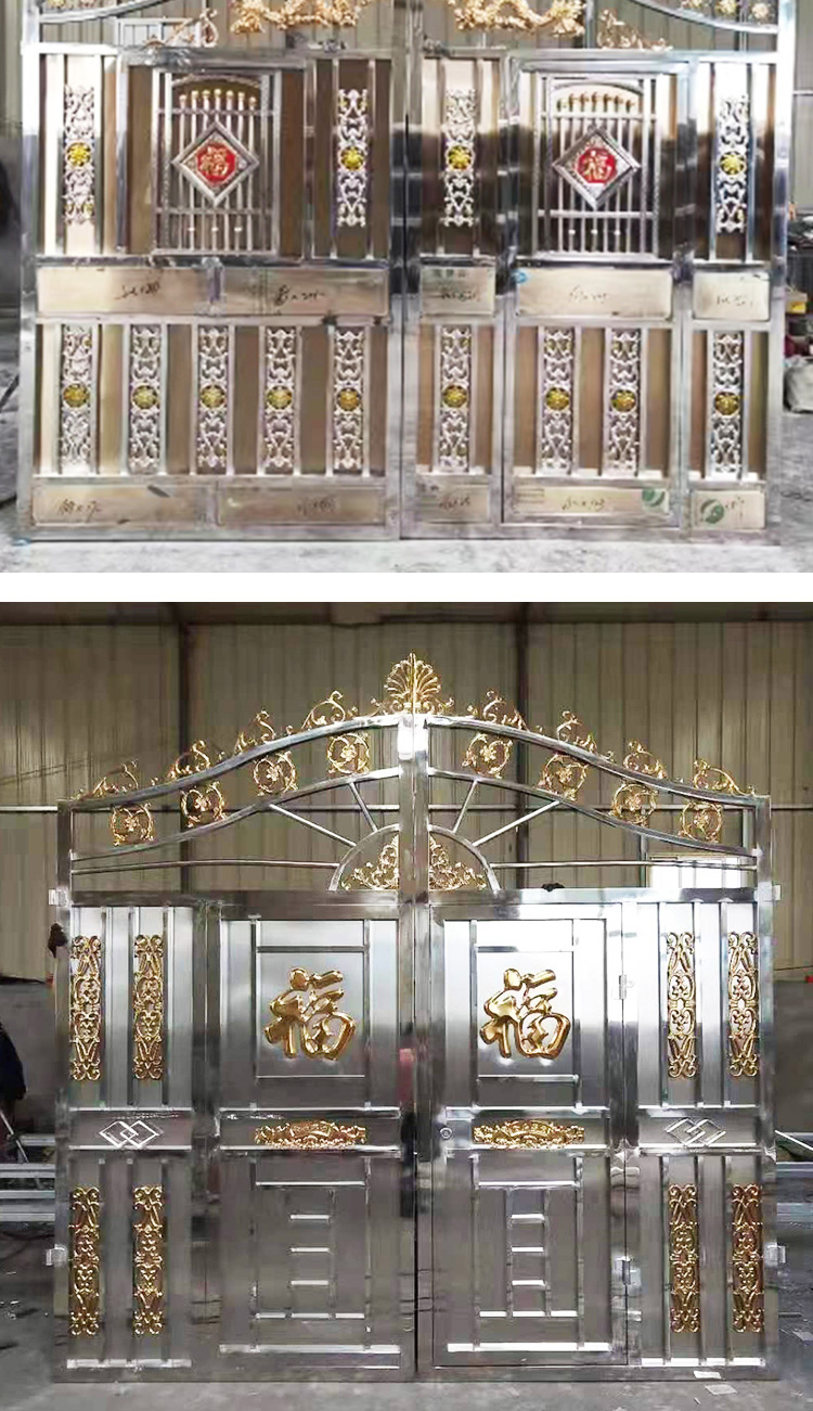 304不锈钢大门别墅围墙庭院双开门农村院子门小区学校防盗对开门(图12)