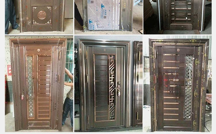 304不锈钢大门双开门韩式防盗门入户门家用自建房别墅进户门定制(图5)