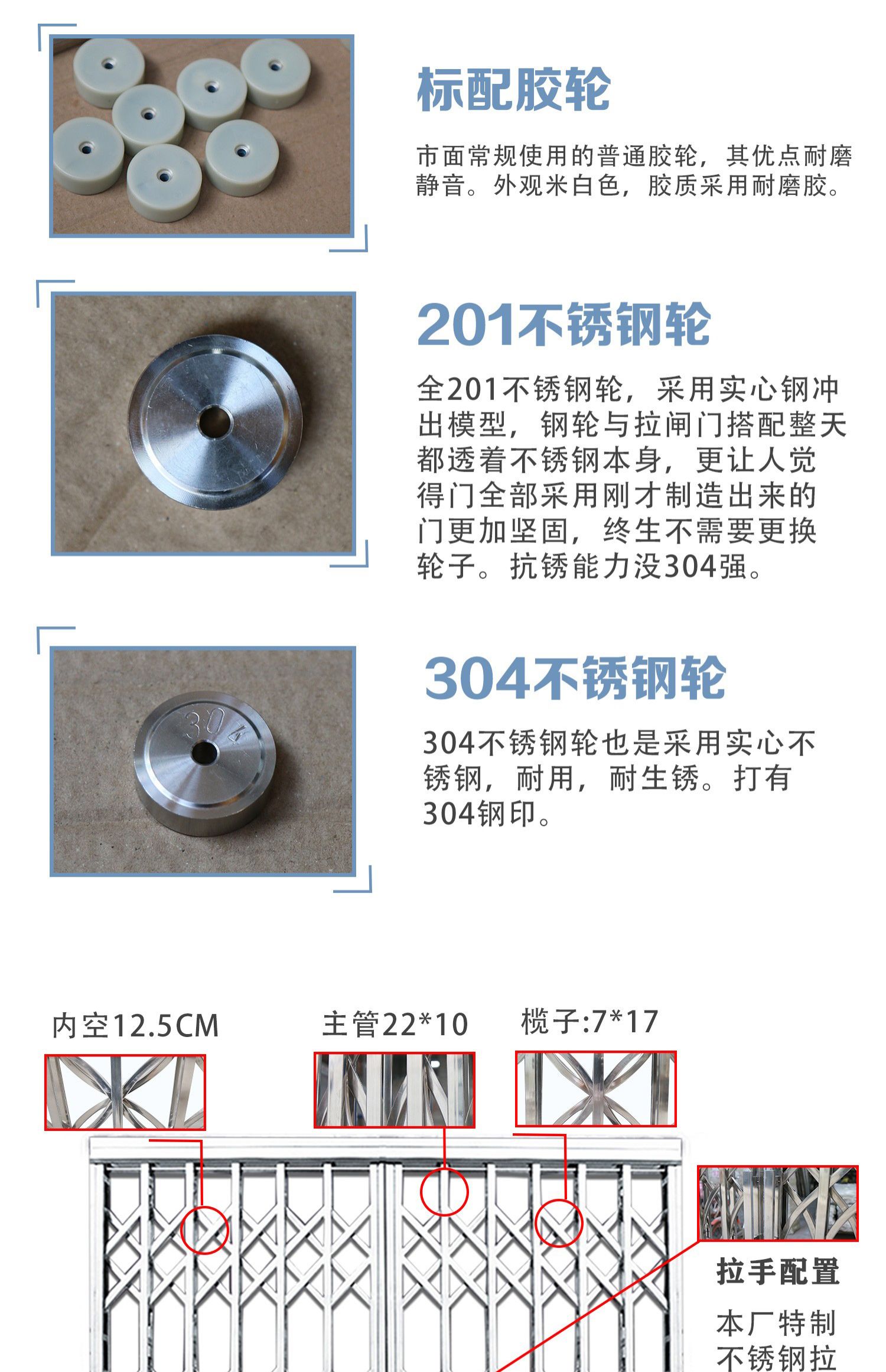 304不锈钢拉闸门室外伸缩折叠入户门阳台推拉双开门通风防盗门窗(图7)