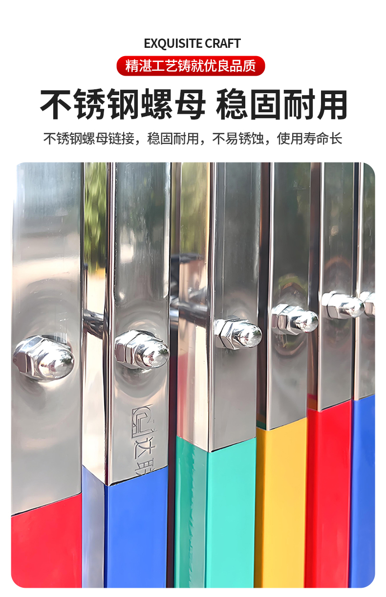 不锈钢手动伸缩门围栏护栏简易折叠门幼儿园大门户外可移动推拉门(图10)