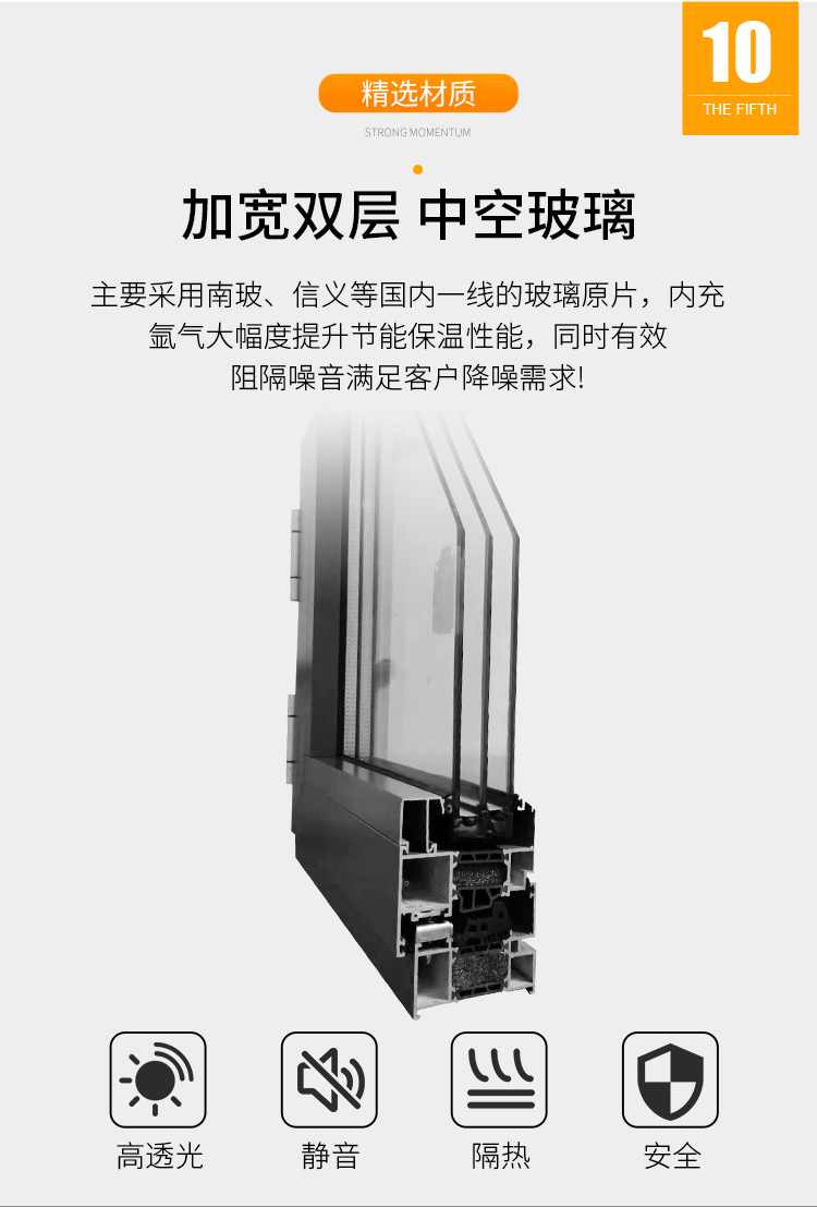 苏州旭卡斯断桥铝合金门窗封阳台落地隔音推拉玻璃窗户阳光房定制(图15)