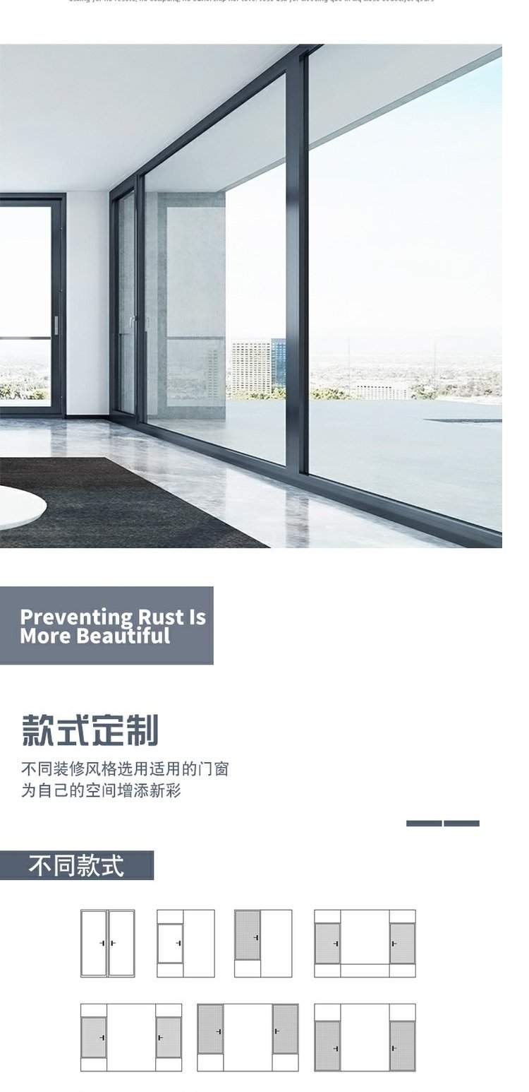 苏州断桥铝合金系统门窗封阳台露台推拉平开隔音隔热落地窗户定制(图2)