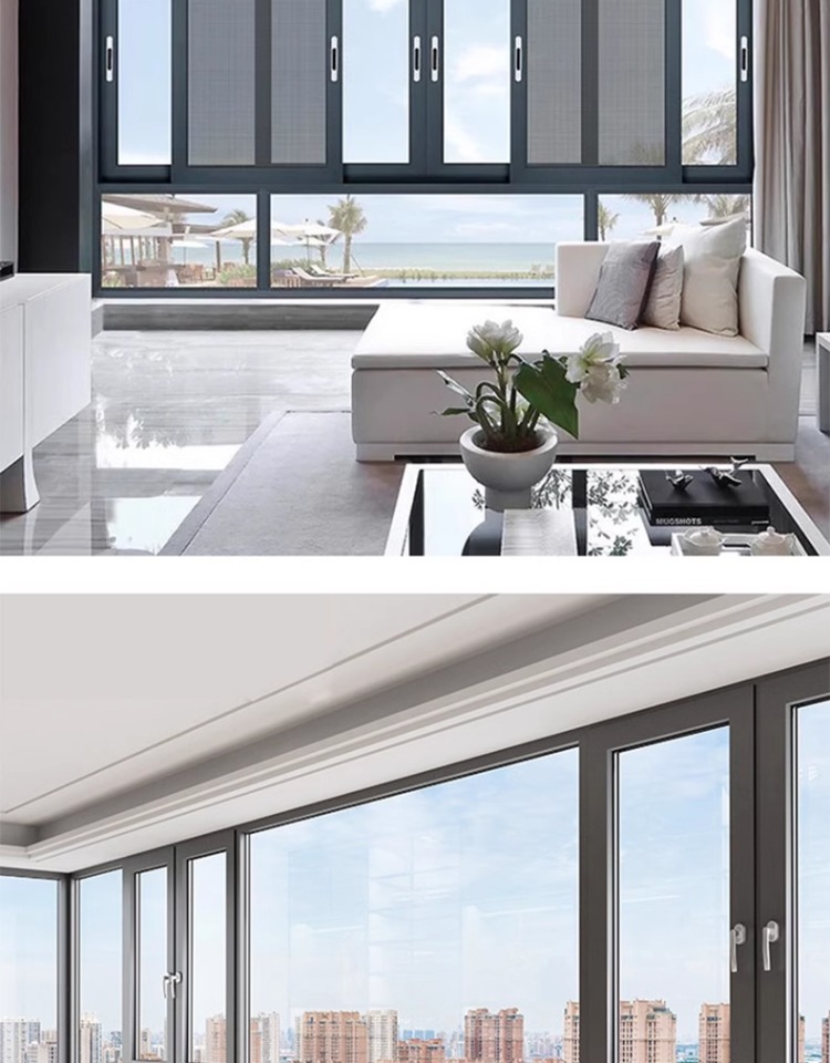 上海江苏断桥铝推拉窗铝合金门窗纱一体封阳台隔音落地平开窗(图20)