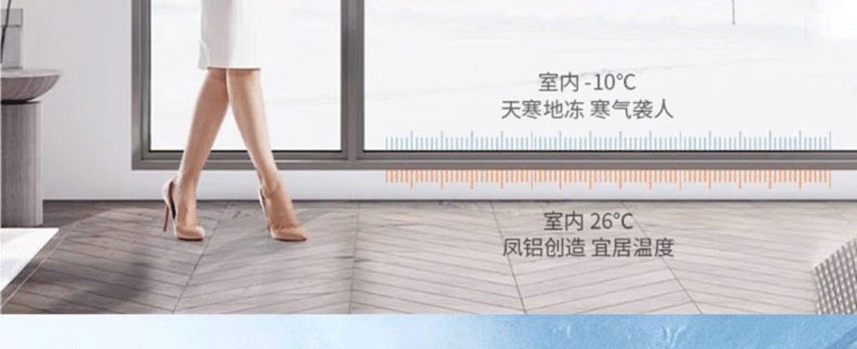 天津凤铝断桥铝门窗定制隔音系统隔音隔热平开封阳台落地窗实体店(图9)