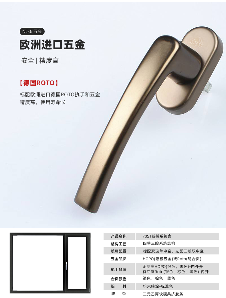 锦上宅 断桥铝门窗定制封阳台封窗系统门窗断桥铝窗户系统窗70ST(图10)