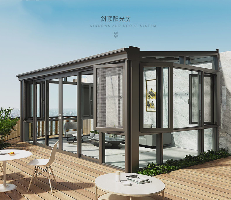 苏州封阳台漂移窗断桥铝门窗凤铝窗纱一体隔音系统电动天窗阳光房(图22)