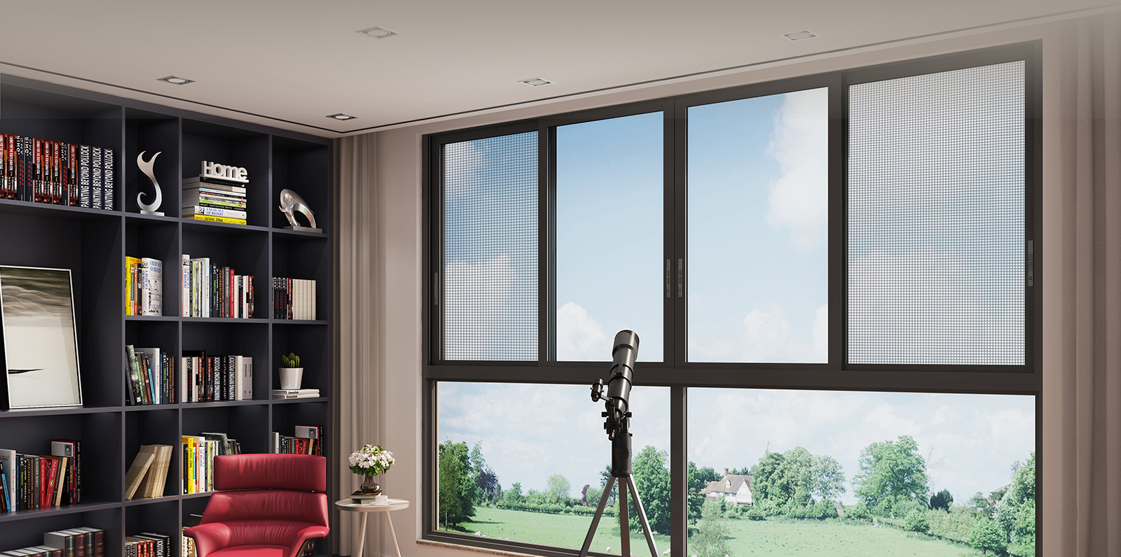 定制金 派雅门窗  雅迪三轨窄框非断桥带纱网现代客厅隔音推拉窗(图25)