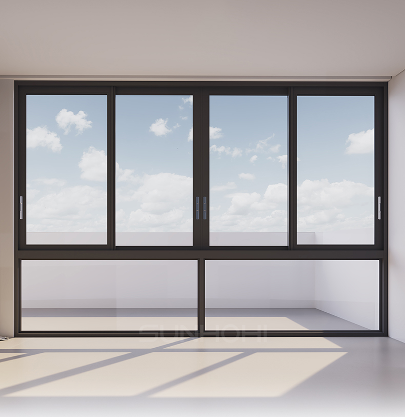新豪轩轩锐系统断桥铝门窗铝合金推拉窗二三轨隔音窗玻璃落地窗户(图3)