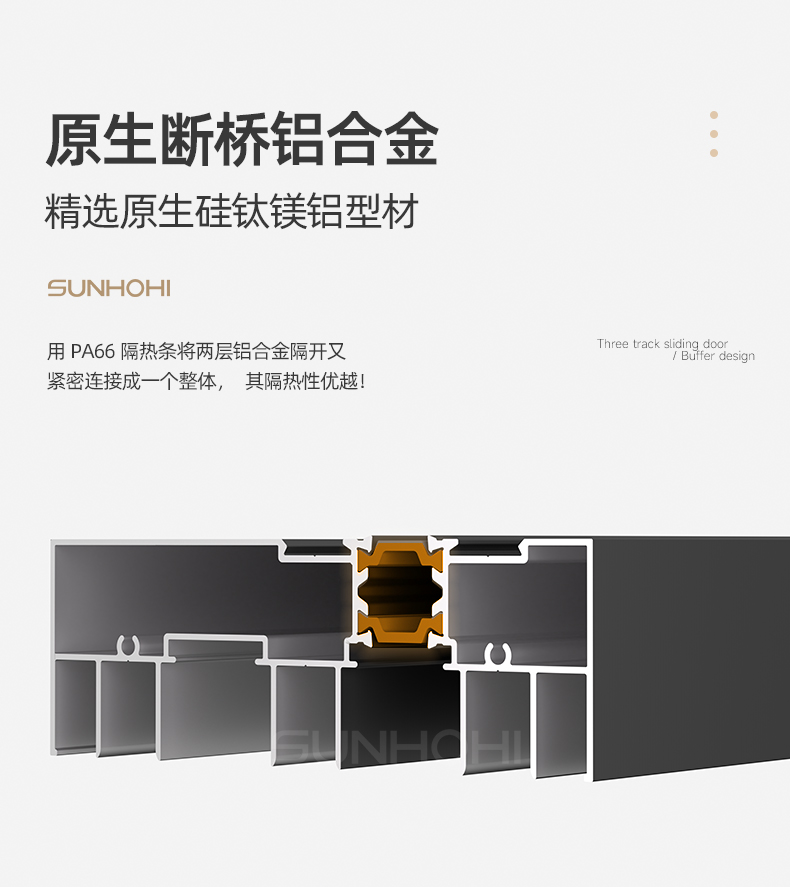 新豪轩轩锐系统断桥铝门窗铝合金推拉窗二三轨隔音窗玻璃落地窗户(图9)