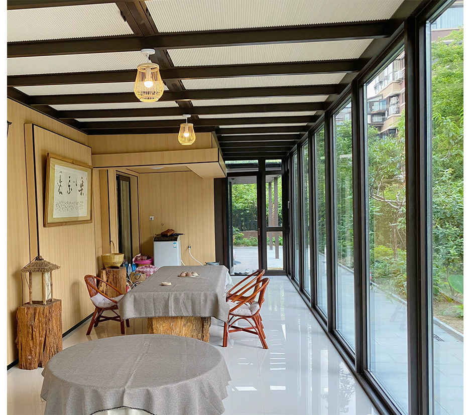 钢化玻璃铝合金阳光房定制封露阳台别墅遮阳长城隔热屋顶瓦棚鑫臣(图14)