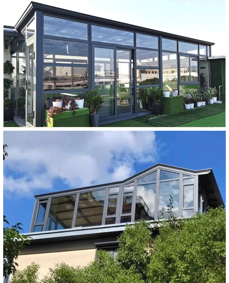 钢化玻璃铝合金阳光房定制封露阳台别墅遮阳长城隔热屋顶瓦棚鑫臣(图12)