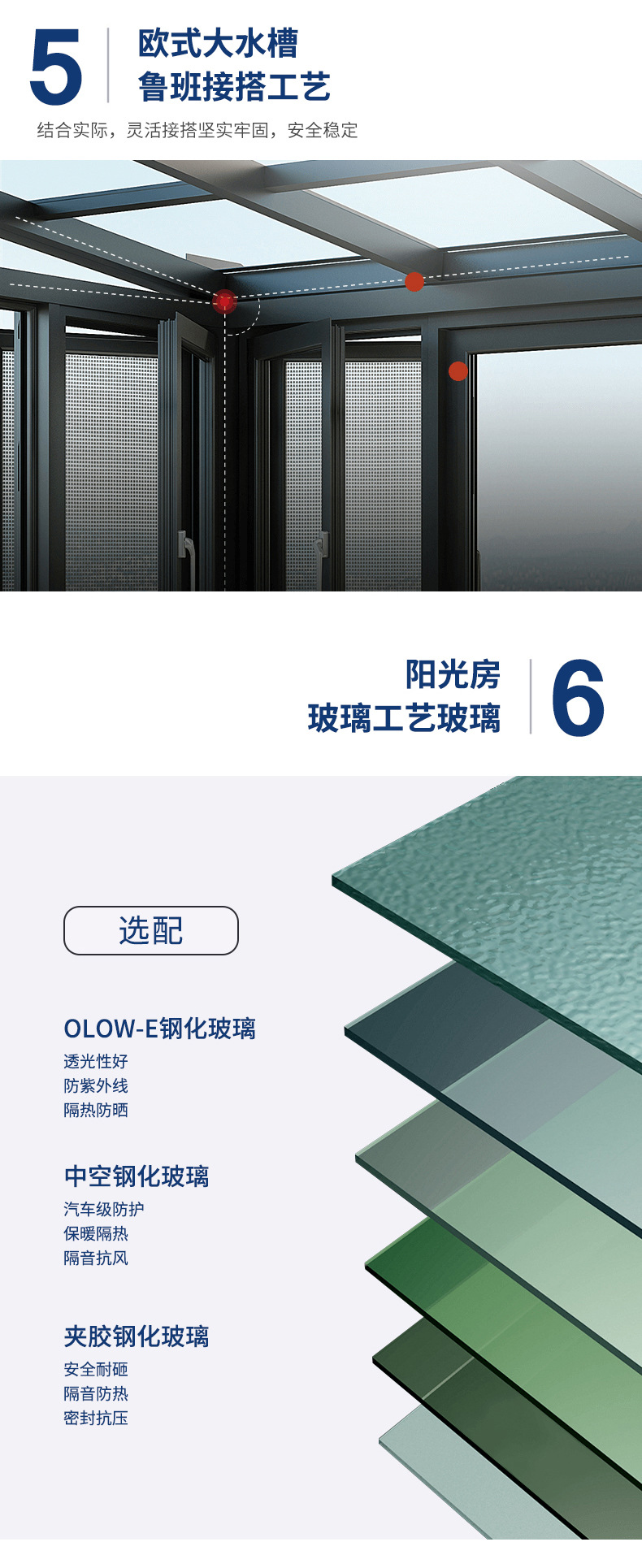 南京别墅欧式阳光房定制断桥铝合金门窗封阳台露台户外钢化玻璃房(图7)