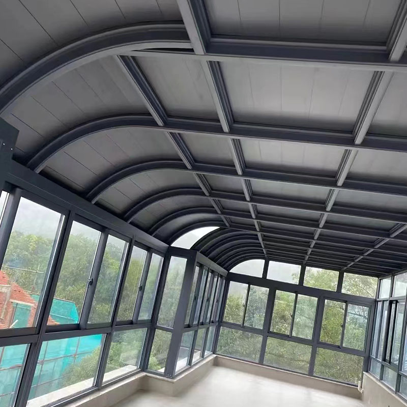 南京别墅欧式阳光房定制断桥铝合金门窗封阳台露台户外钢化玻璃房(图22)