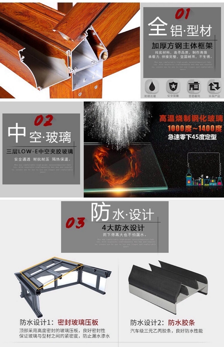 北京别墅阳光房电动平移天井盖顶封露台钢结构夹胶玻璃阳光房定制(图3)