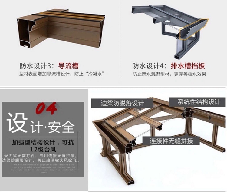 北京别墅阳光房电动平移天井盖顶封露台钢结构夹胶玻璃阳光房定制(图4)