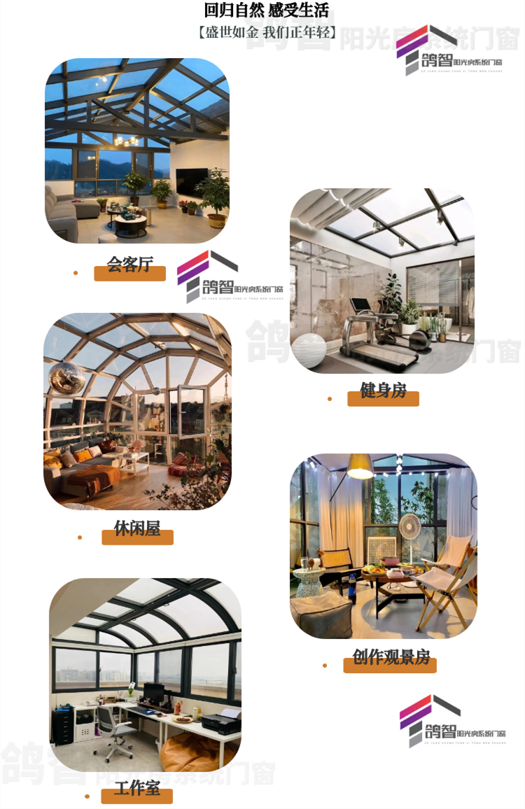 常州无锡阳光房断桥铝合金门窗封阳台别墅露台庭院自建玻璃房定制(图3)