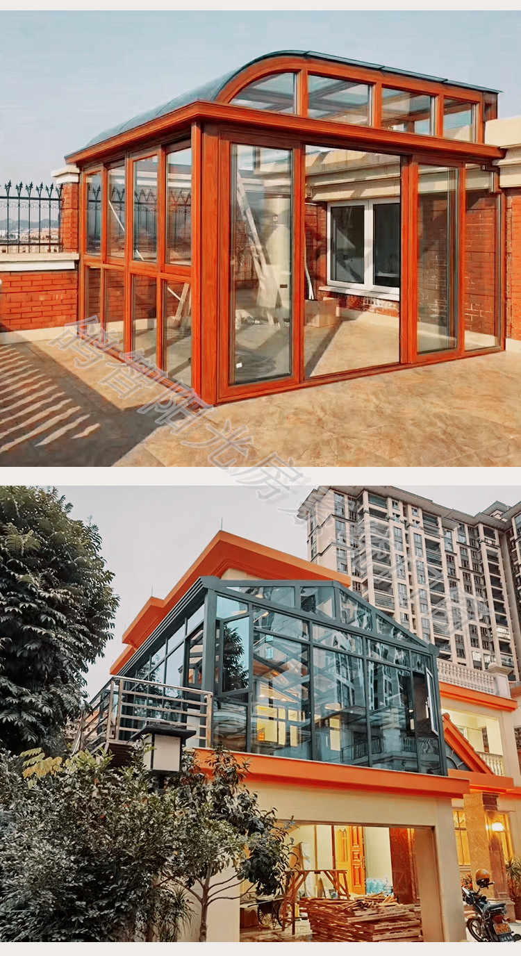 常州无锡阳光房断桥铝合金门窗封阳台别墅露台庭院自建玻璃房定制(图5)