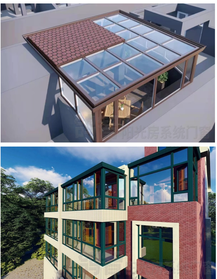 常州无锡阳光房断桥铝合金门窗封阳台别墅露台庭院自建玻璃房定制(图10)
