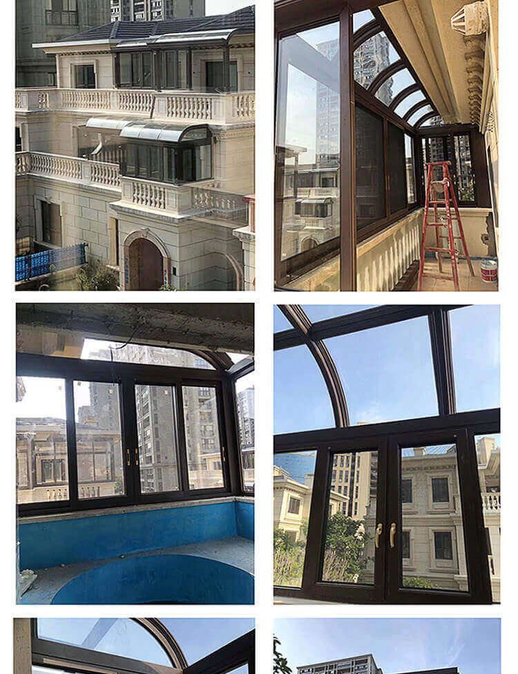 南京阳光房断桥铝合金门窗封阳台天井露台别墅幕墙钢化玻璃房定制(图28)