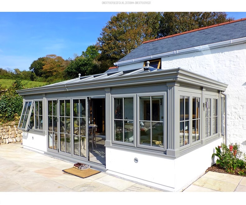 墅川隔音阳光房定制断桥铝门窗钢化玻璃房楼顶封阳台室外简易雨棚(图9)