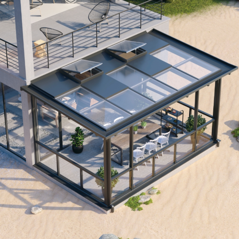 欧迪克格雷诺铝合金玻璃阳光房 别墅楼顶露台阳台玻璃阳光房定制(图4)