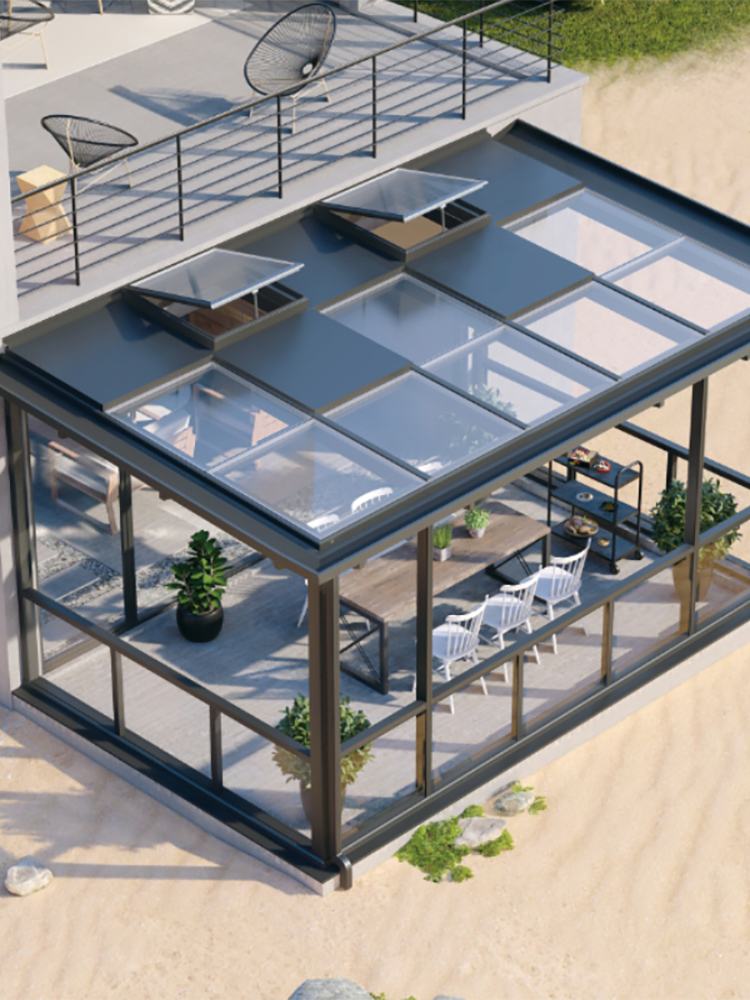 欧迪克格雷诺铝合金玻璃阳光房 别墅楼顶露台阳台玻璃阳光房定制(图7)