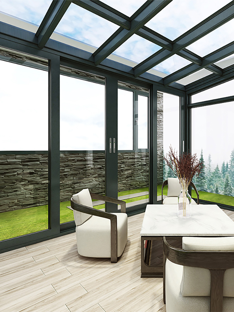 欧迪克格雷诺铝合金玻璃阳光房 别墅楼顶露台阳台玻璃阳光房定制(图9)