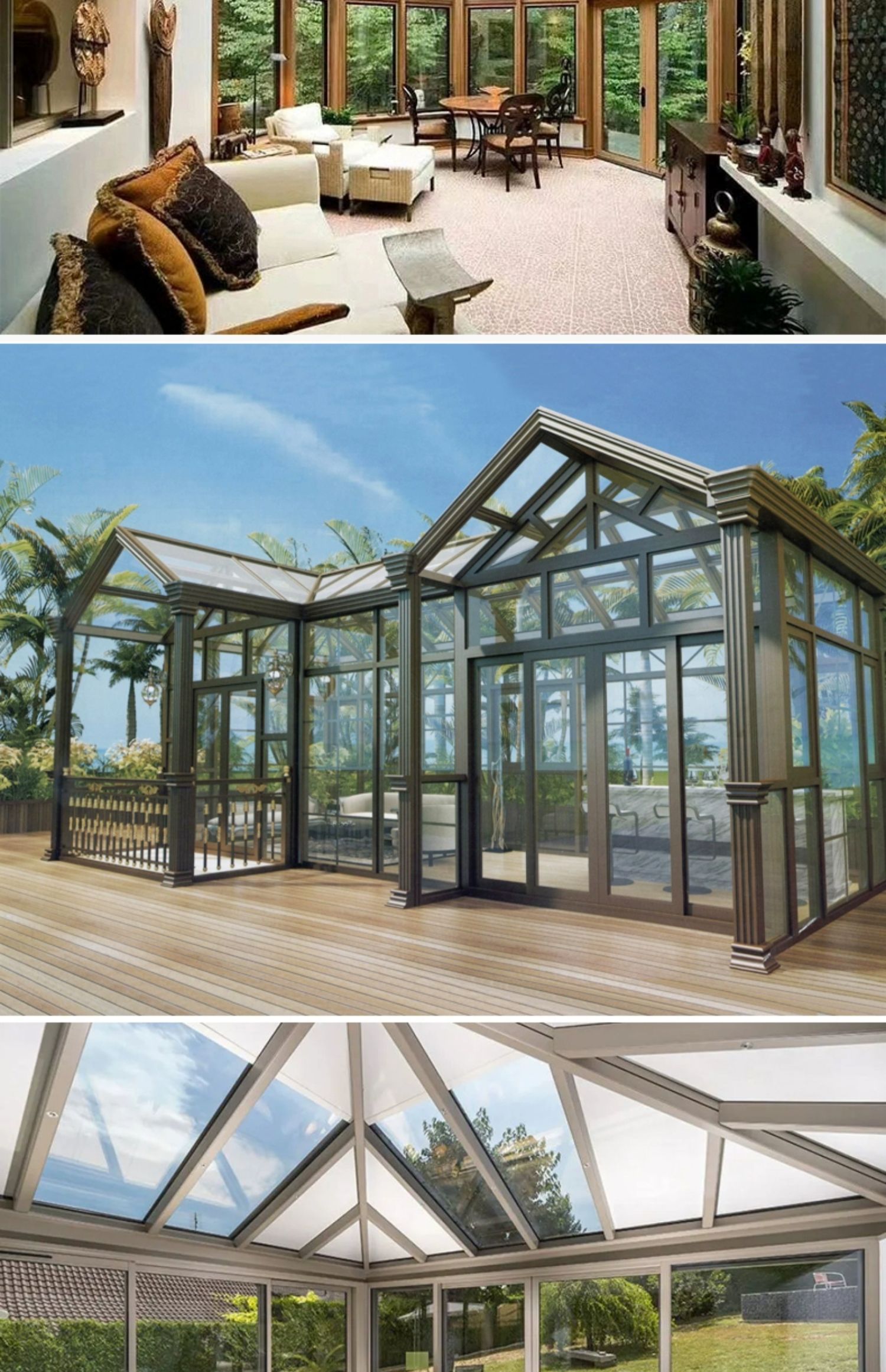 维盾钢结构钻石顶阳光房别墅玻璃房楼顶简易露台阳光房定制花园(图15)