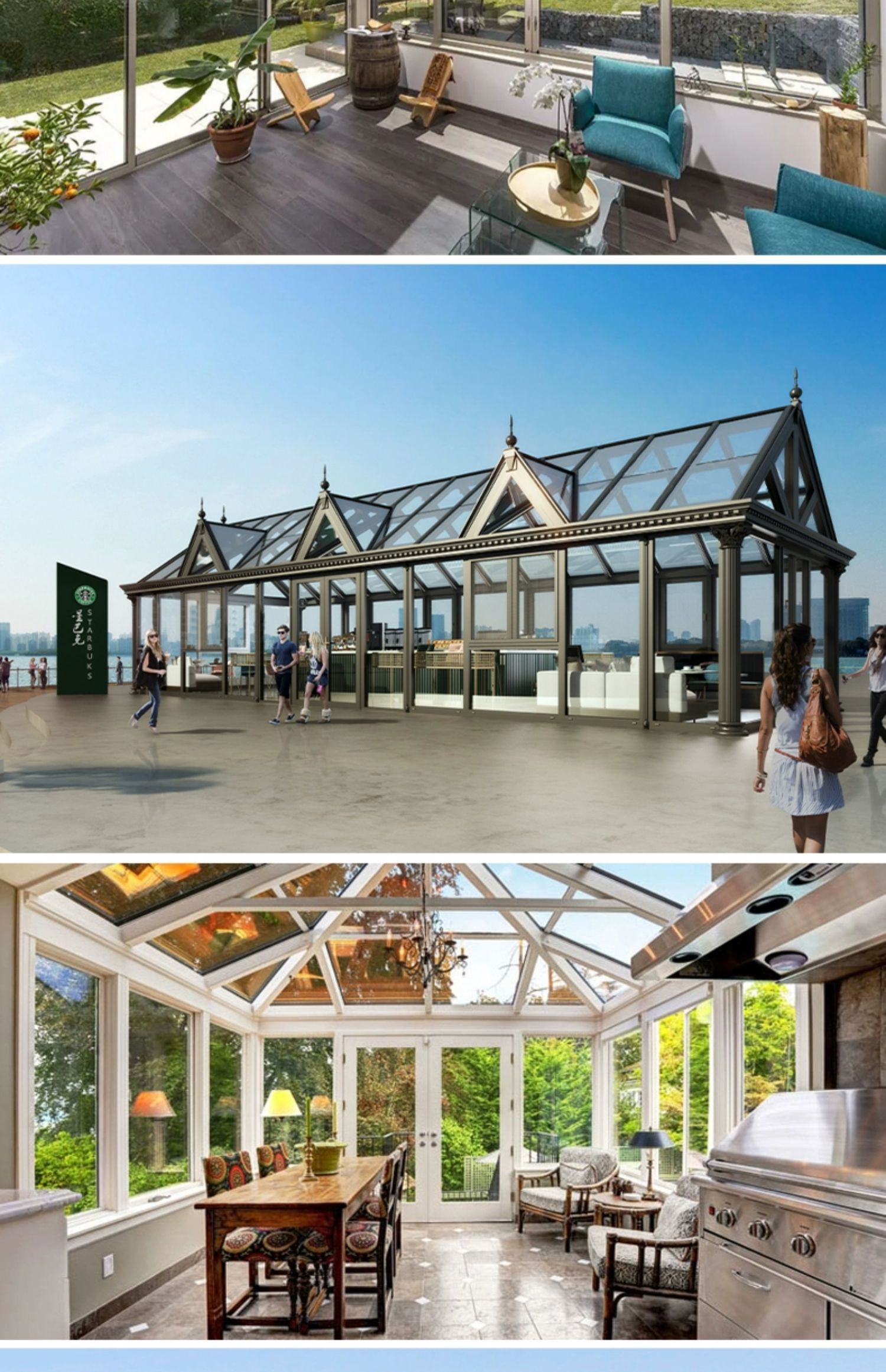 维盾钢结构钻石顶阳光房别墅玻璃房楼顶简易露台阳光房定制花园(图16)