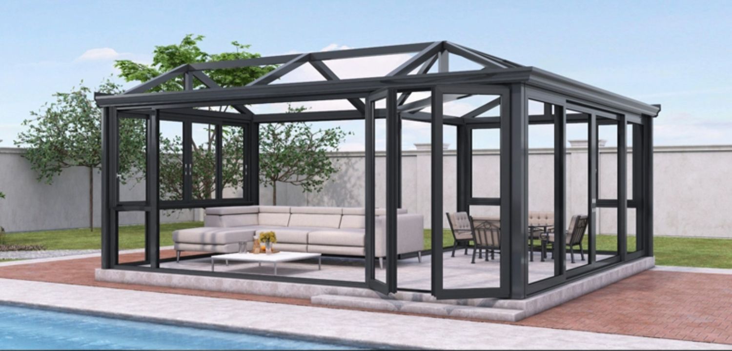 维盾钢结构钻石顶阳光房别墅玻璃房楼顶简易露台阳光房定制花园(图17)